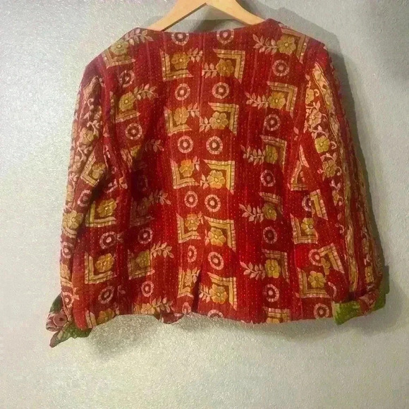 Antik Batik Kantha quilted Kelly Jacket EUC cotton - Picture 3 of 6